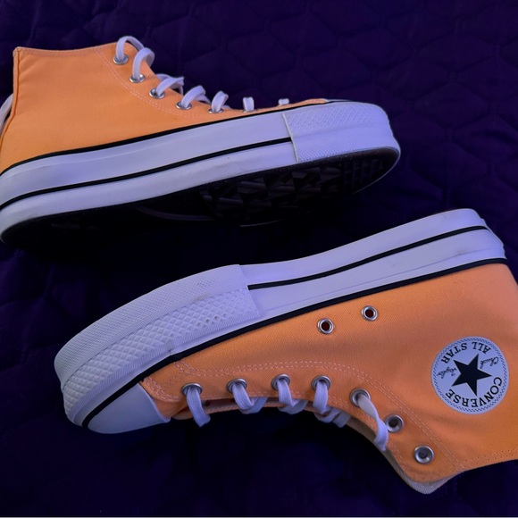 Bright Orange Converse Hightop (Chunky Bottom) - Picture 1 of 3